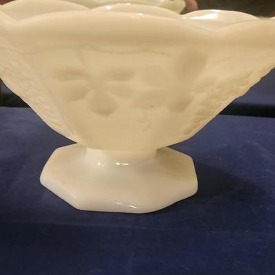 Milk glass serving bowl