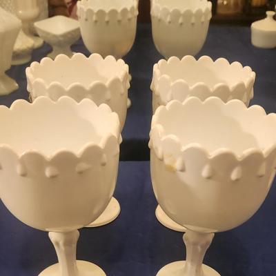 Milk glass goblet - 4