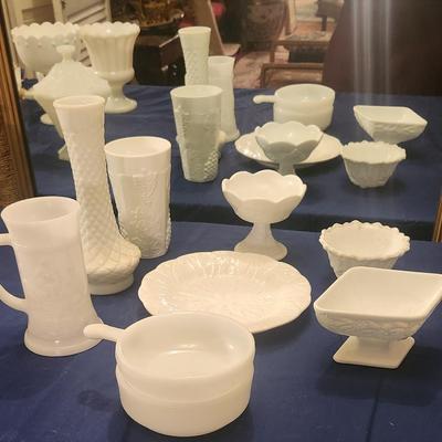 Assorted Milk glass - 9