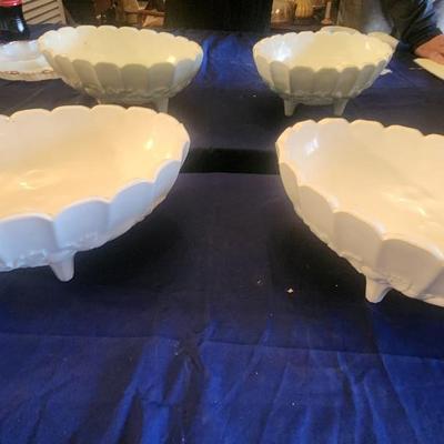 Large Milk glass bowls