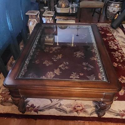 Glass top coffee table - great shape
