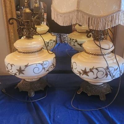 Vintage glass lamp set