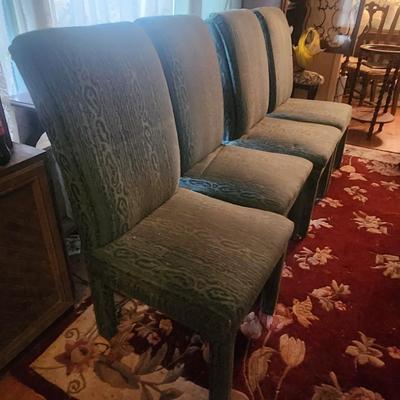 Green upholstered chairs in good shape - 4
