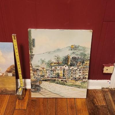 Euro town painting on canvas