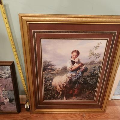 Girl w/sheep picture