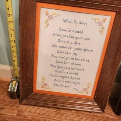 Love poem in frame