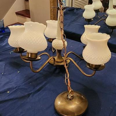 Milk glass Chandelier