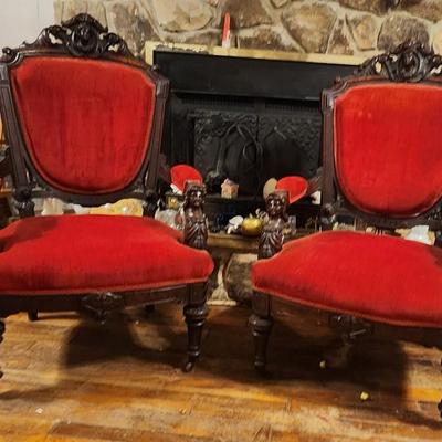 Antique King and Queen chairs