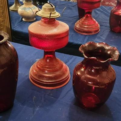 Red glass set - 3