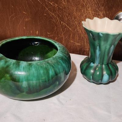Hand painted green glass ? - 2