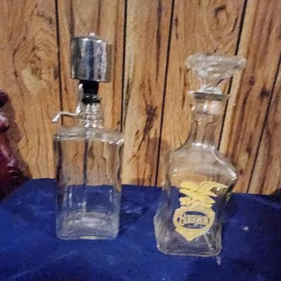 Clear bourbon decanters