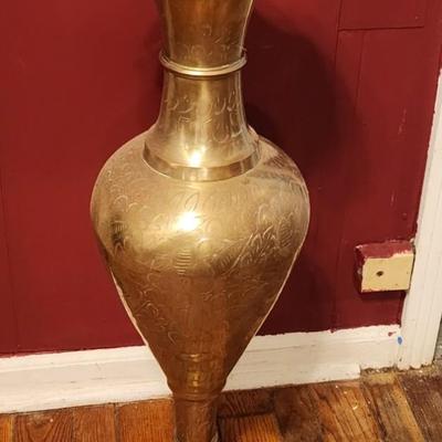 30" floor brass vase