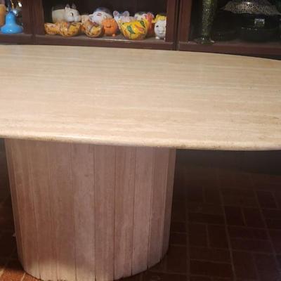 Marble top dinning table oval - some damage to bottom
