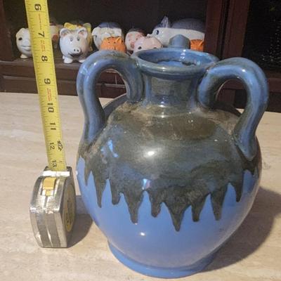Hand painted jug Blue/Brown