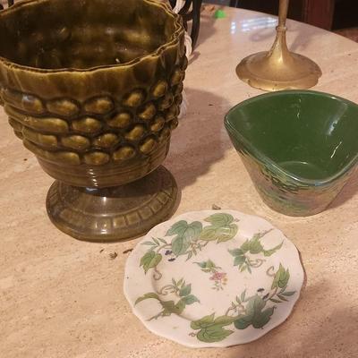 Random glass pieces w/green - 3