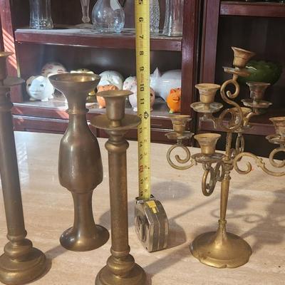 Set of 4 copper candle sticks