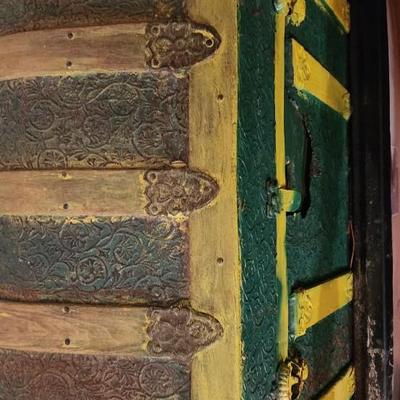Painted green trunk