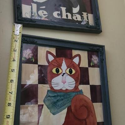 Set of framed cat pictures