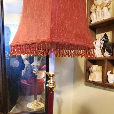 Red shade lamp