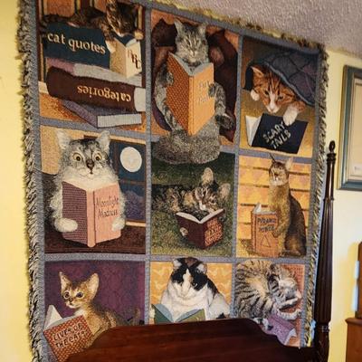 Cat blanket on wall
