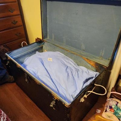 Large black flat top trunk