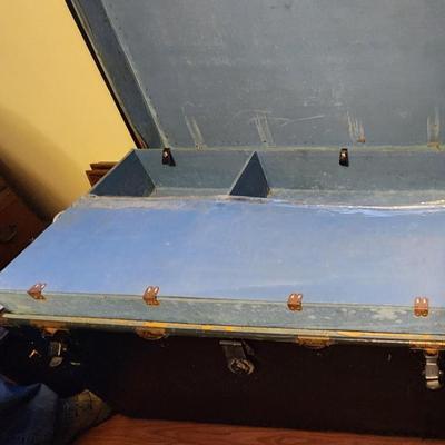 Large black flat top trunk