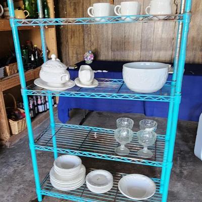 Blue storage metal rack
