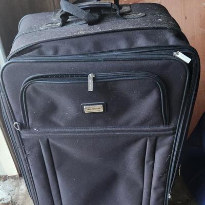 Blk canvas suitcase