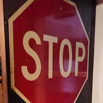 Large metal stop sign