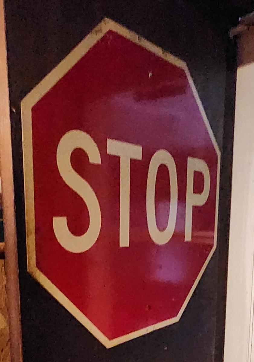 Large Metal Stop Sign EstateSales