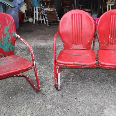Vintage red porch furniture