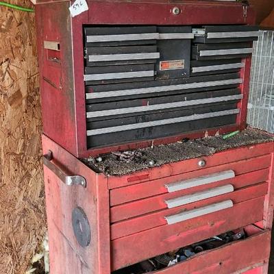 Tall red tool box