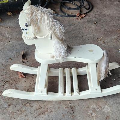 White rocking horse