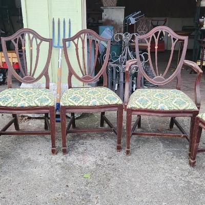 Antique chair set - some damage - 5