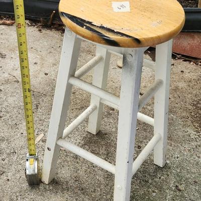 Wood stool white/natural - some damage