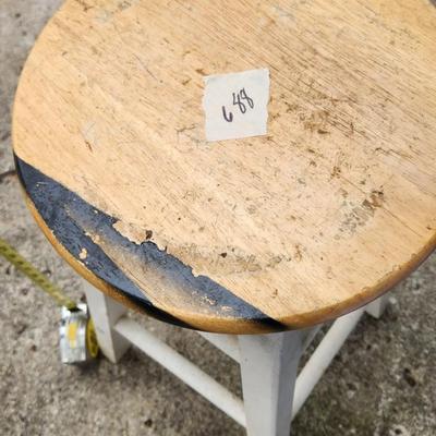 Wood stool white/natural - some damage