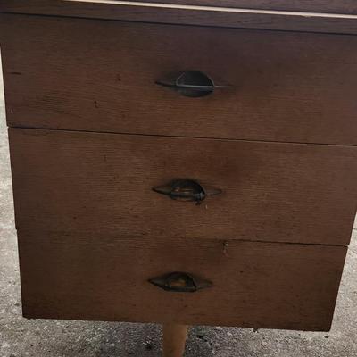 Mid-century solid wood desk - oak