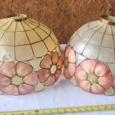 Set of 2 stain glass lamp shades - some damage