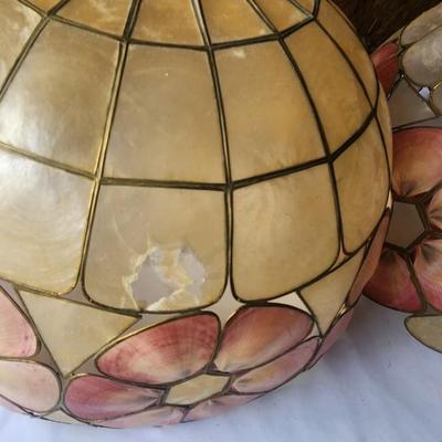 Set of 2 stain glass lamp shades - some damage