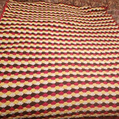 Yellow, red, brown Afghan