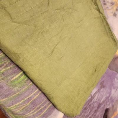 Sage green linin table cloth