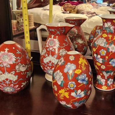Red glass set - 4