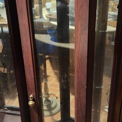 Set of two mirrored display cases - missing shelves