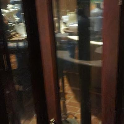 Set of two mirrored display cases - missing shelves