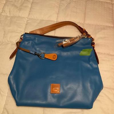 Dooney and Bourke blue and brown handbag