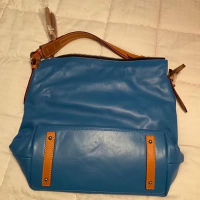 Dooney and Bourke blue and brown handbag