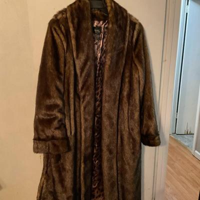 Full length faux brown fur medium
