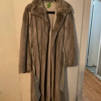 Full length faux grey fur medium