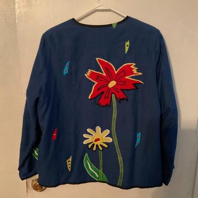 Indigo Moon blue floral jacket size med