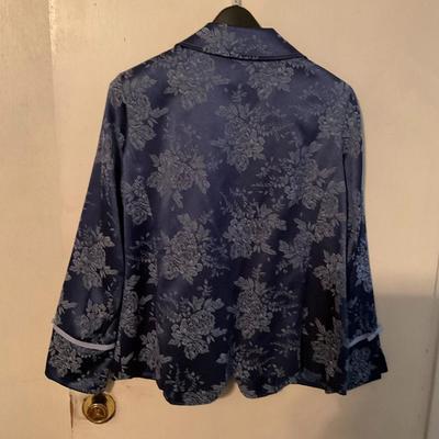 Susan Graver navy floral blazer size med